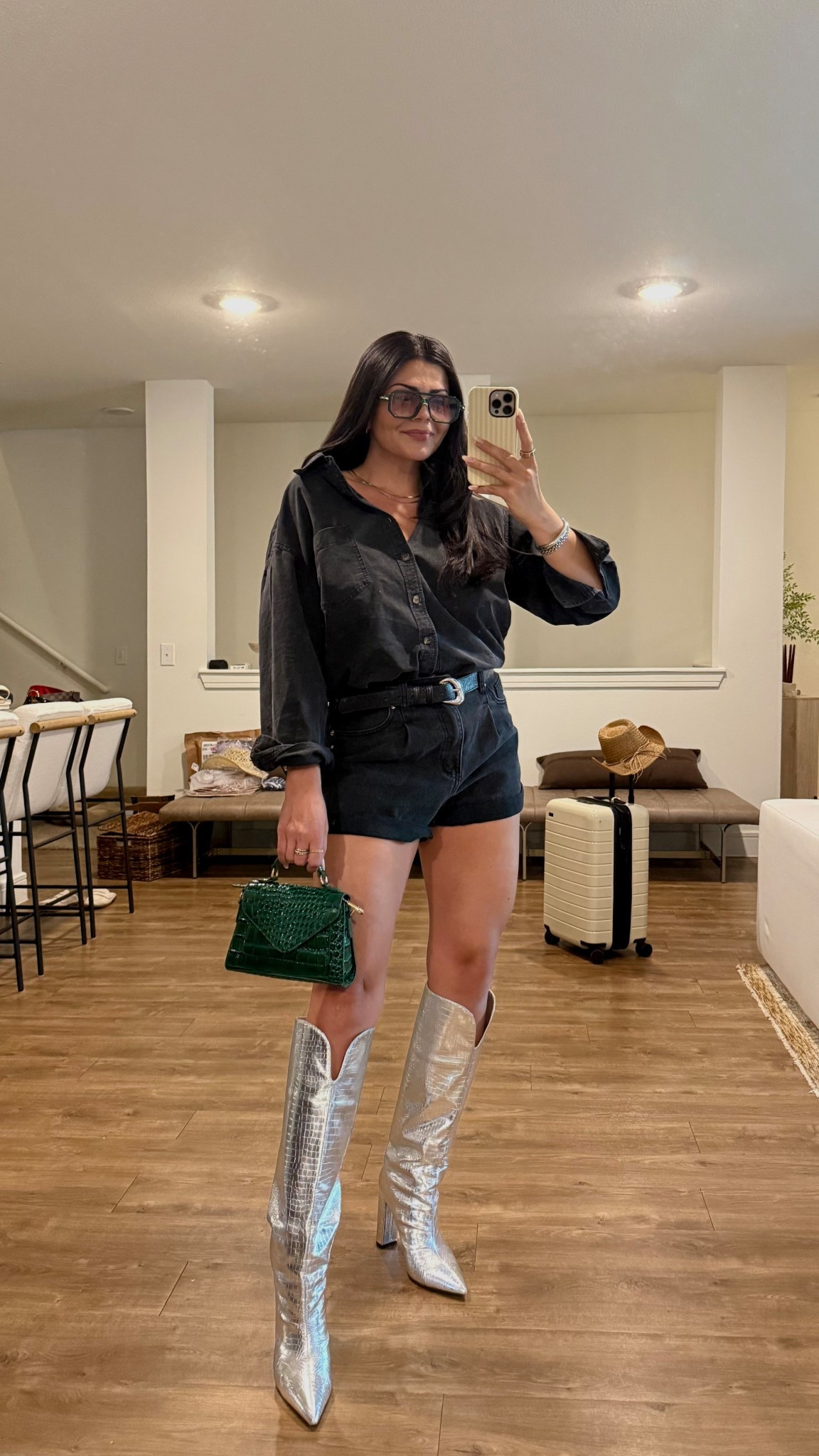 Outfit for dallas stars hockey game 💚🏒 boots are not comfy standing for long periods of time FYI!! 


NHL outfit, hockey game outfit 