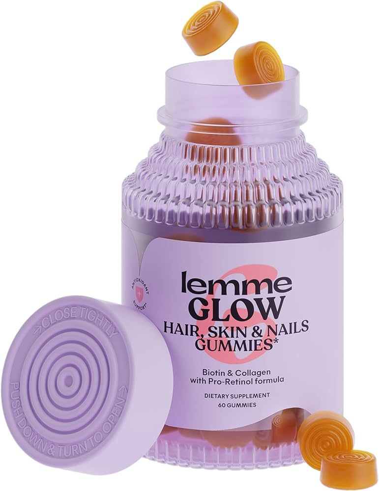 Lemme Glow Collagen Hair Gummies for Strong, Thick Hair & Reduced Shedding with Multi-Collagen Pe... | Amazon (US)