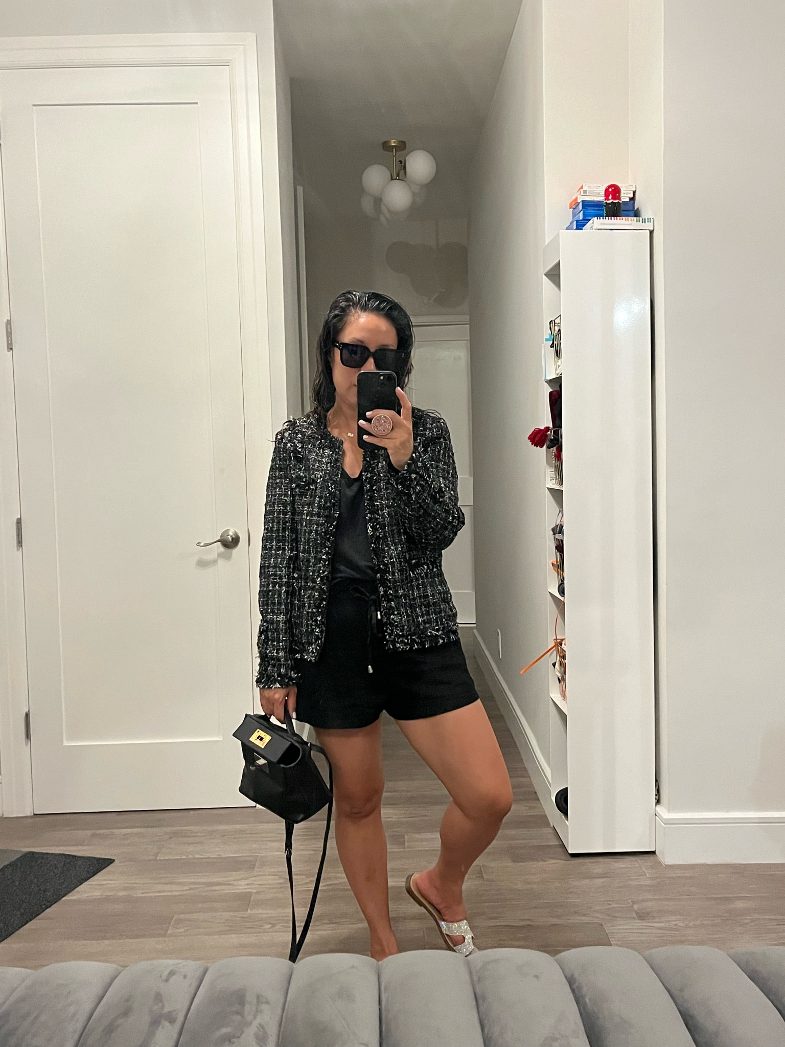 So many layers for this weather. Tweed jacket. Love the lace detail on this top. I’m wearing an xs in both. Shorts are Zara.

#LTKShoeCrush #LTKItBag #LTKTravel