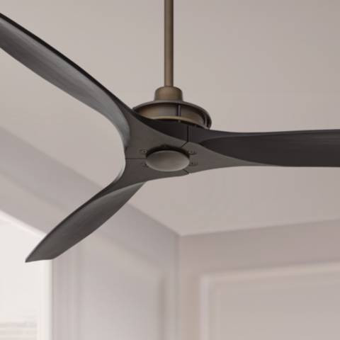 52" Windspun Oil Rubbed Bronze and Matte Black Ceiling Fan with Remote - #040A1 | Lamps Plus | Lamps Plus