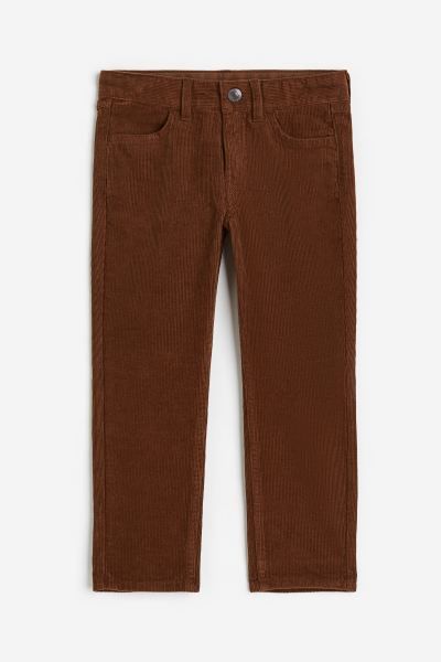 Slim Fit Corduroy Pants - Dark brown - Kids | H&M US | H&M (US + CA)