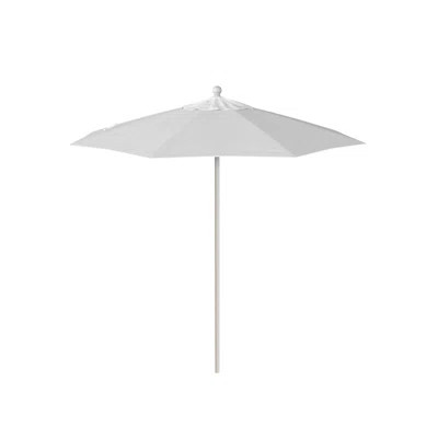 7.5 Foot. Woodgrain Aluminum Commercial Market Patio Umbrella Fiberglass Ribs And Push Lift In Olefin | Wayfair North America