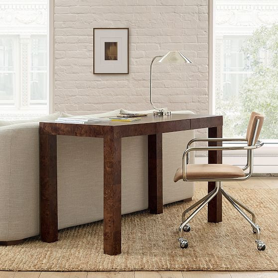 Parsons 48"" Burl Desk, Hickory Burl | West Elm (US)