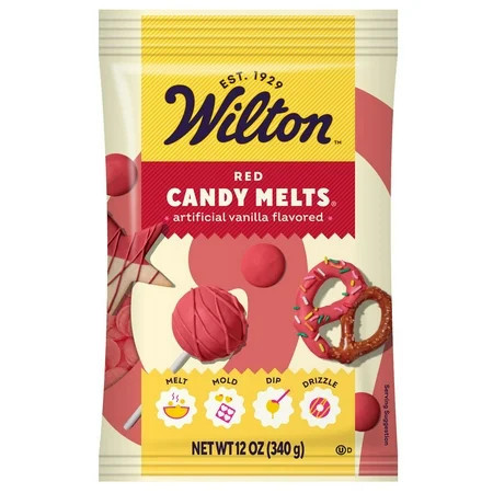 Wilton Red Candy Melts Vanilla-Flavored 12oz. Bag for Baking & Candy Making Wafer Chips | Walmart (US)