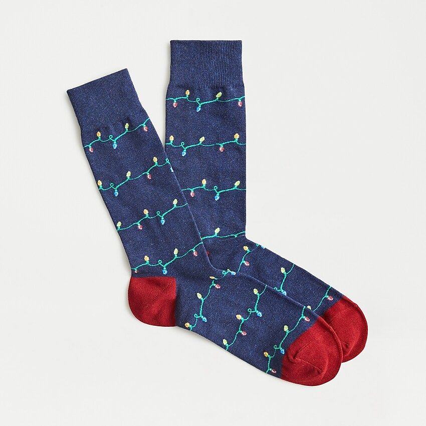 Christmas-light print socks | J.Crew US