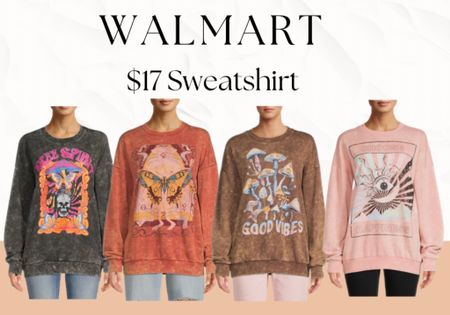 Graphic sweatshirt from Walmart. Walmart fashion. Oversized sweatshirt. 

#LTKSeasonal #LTKunder50 #LTKstyletip