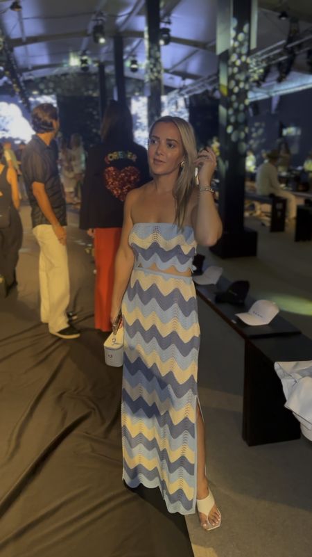 Wearing the cutest blue summer set! 

This blue and white zig zag skirt and top set are the perfect summer must haves for a date night, girls night, or vacation. 

I’m 5’1 wearing 3 inch heels with it. This would also look so cute with flats!

Paired with a white vanity bag. 

#LTKStyleTip #LTKTravel #LTKItBag