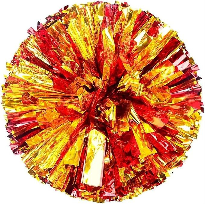 Cheerleading Pom Poms Metallic Foil Cheerleader Pom Poms Sports Dance Cheer Plastic Pom Poms with... | Amazon (US)