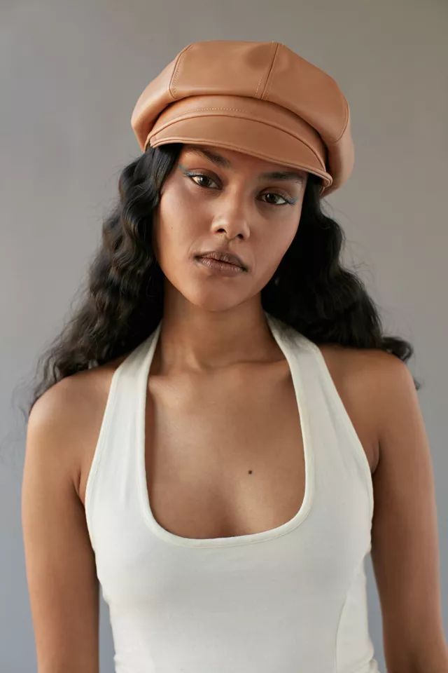 Frankie Faux Leather Cabbie Hat | Urban Outfitters (US and RoW)