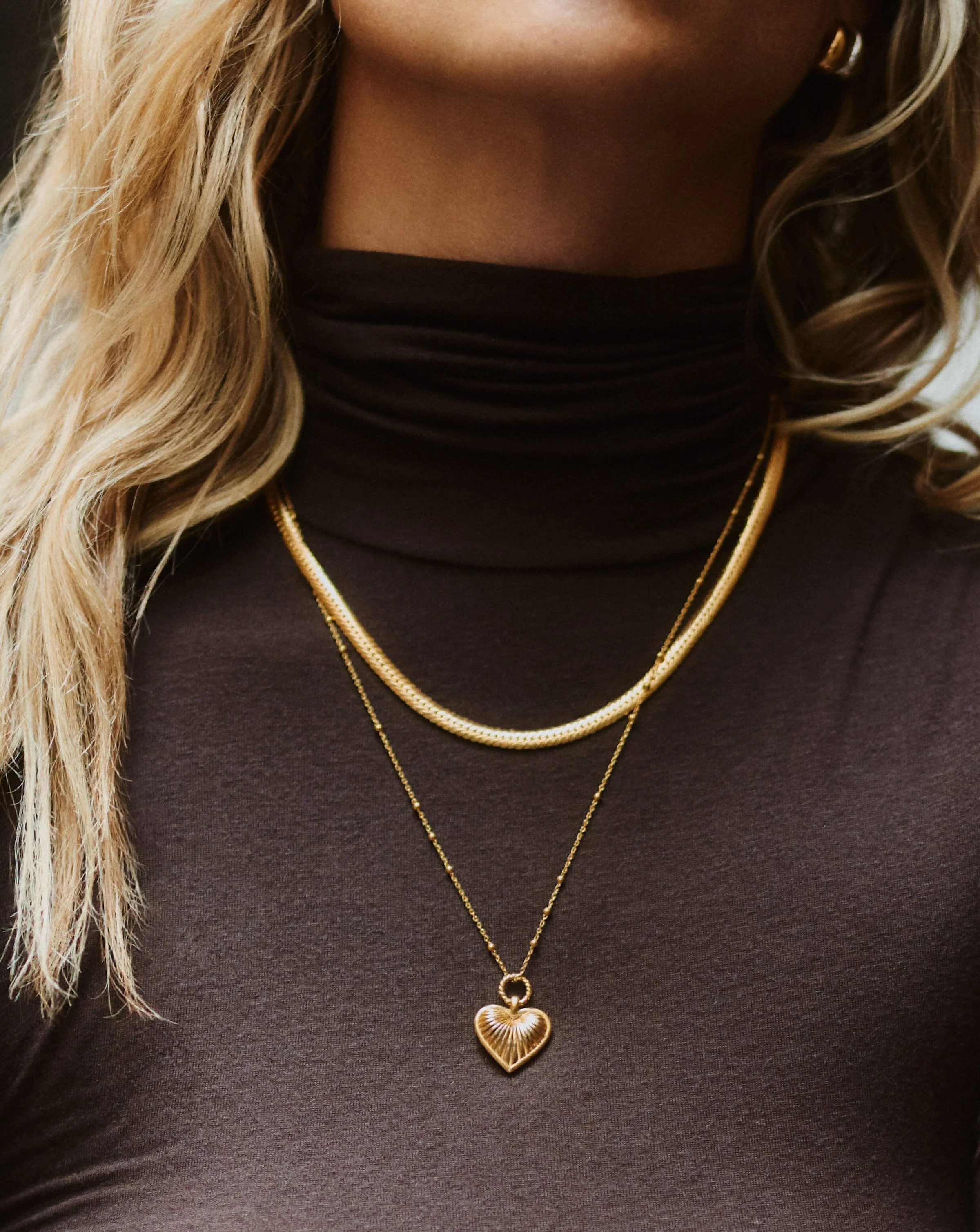Ridge Heart Charm Necklace | 18ct Gold Plated | Barbiecore | Missoma UK