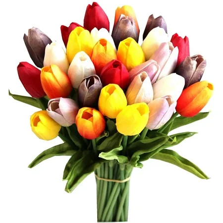 Mandy's 28pcs Multicolor Artificial Latex Tulips for Party Home Wedding Decoration | Walmart (US)