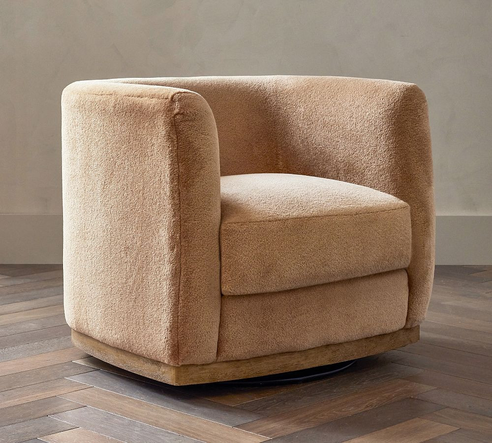 Danton Wood Base Swivel Chair | Pottery Barn (US)