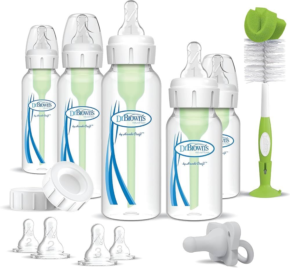 Dr. Brown's Anti-Colic Options+ Newborn Essentials Gift Set with 4oz and 8oz Baby Bottles, Baby B... | Amazon (US)