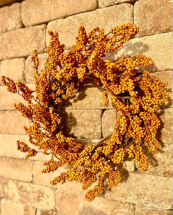Fall Berry Wreath Autumn Mango Orange Wreath for Front Door - Etsy | Etsy (US)