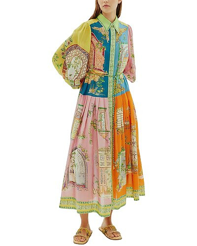 Linen-Blend Midi Dress | Rue La La