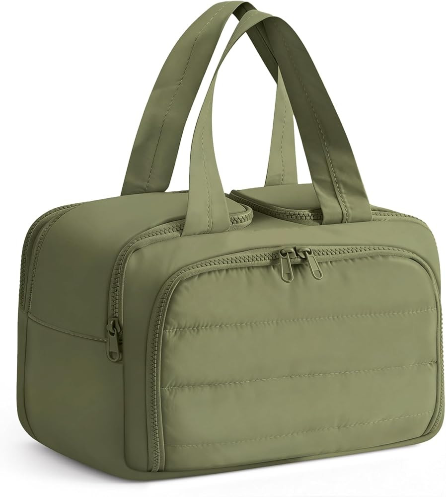 Travel Toiletry Bag Duffel - Water Resistant, Wide-open Large Lightweight Makeup Bag for Women wi... | Amazon (US)