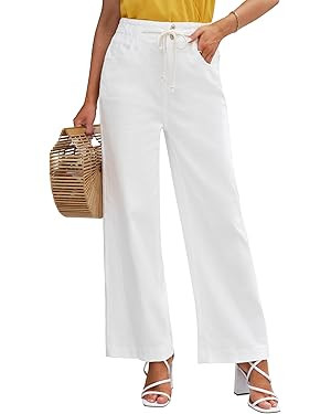GRAPENT Wide Leg Jeans for Women Stretch High Wasited Elastic Waist Bell Bottom Baggy Y2K Pants | Amazon (US)
