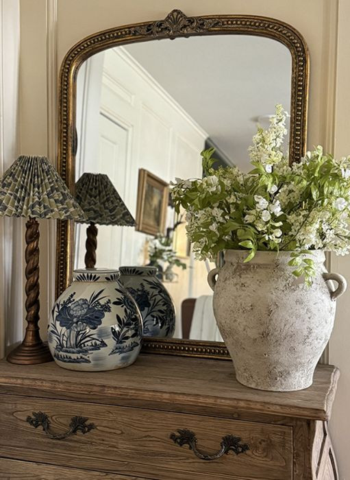 Beaded Edge Gold Frame Mirror | Antique Farm House