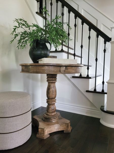 Small entryway console table and ottoman styling! Entryway decor,  foyer decor,  console table,  vase, pottery barn,  Amazon home,  target home

#LTKhome #LTKfindsunder100