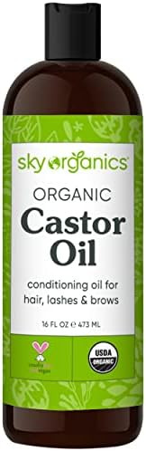 Sky Organics Organic Castor Oil for Hair, Lashes & Brows 100% Pure & Cold-Pressed USDA Certified ... | Amazon (US)