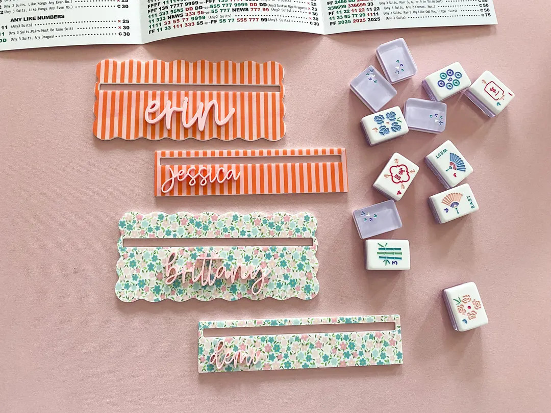 Striped Mahjong Row Finder | Floral Scallop Line Reader | Mahjong Gifts | Mahjong Accessories | M... | Etsy (US)