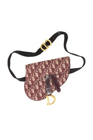 Dior Oblique Saddle Belt Bag in Red | FWRD 