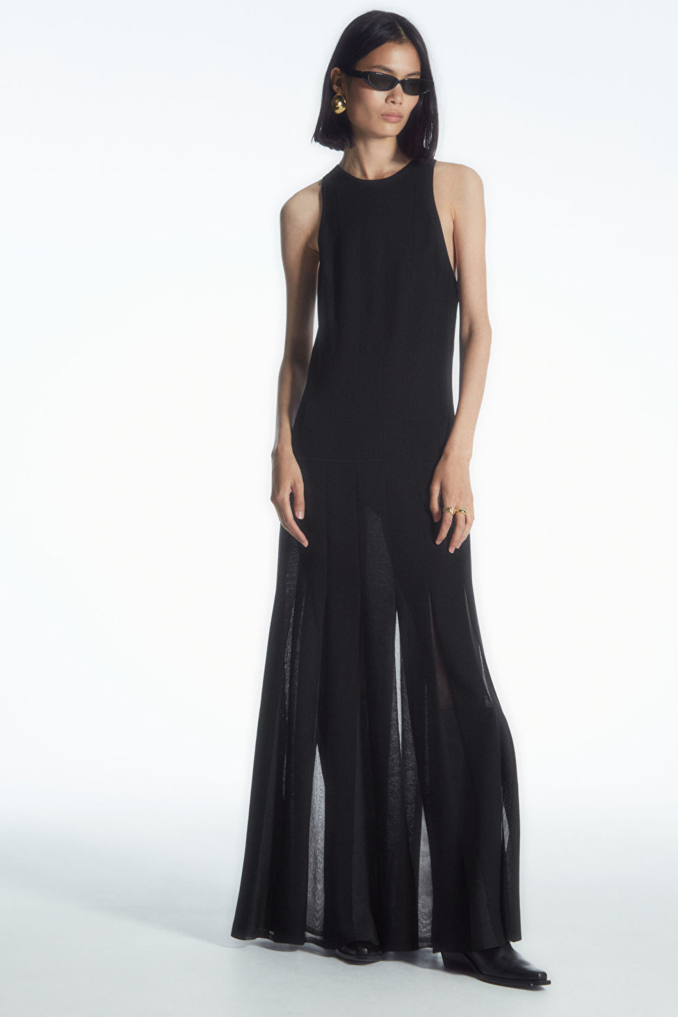 PLEATED RACER-NECK MAXI DRESS | COS (EU)