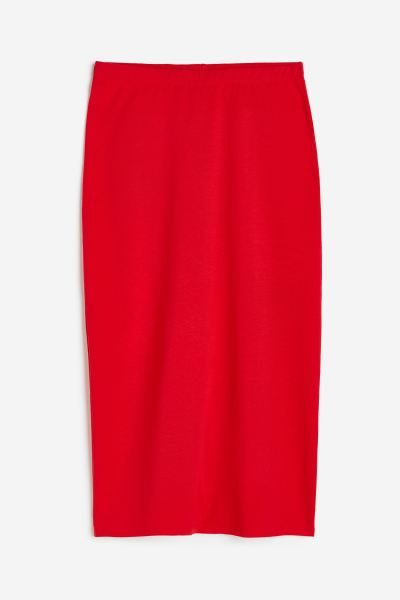 Jersey pencil skirt - Red - Ladies | H&M GB | H&M (UK, MY, IN, SG, PH, TW, HK)