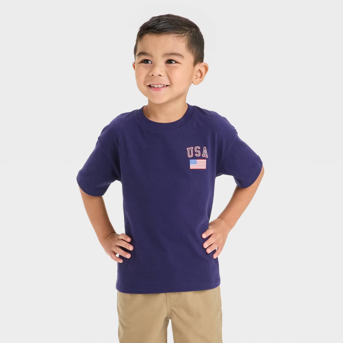 Toddler Boys' 4th of July USA T-Shirt - Cat & Jack™ Navy Blue | Target
