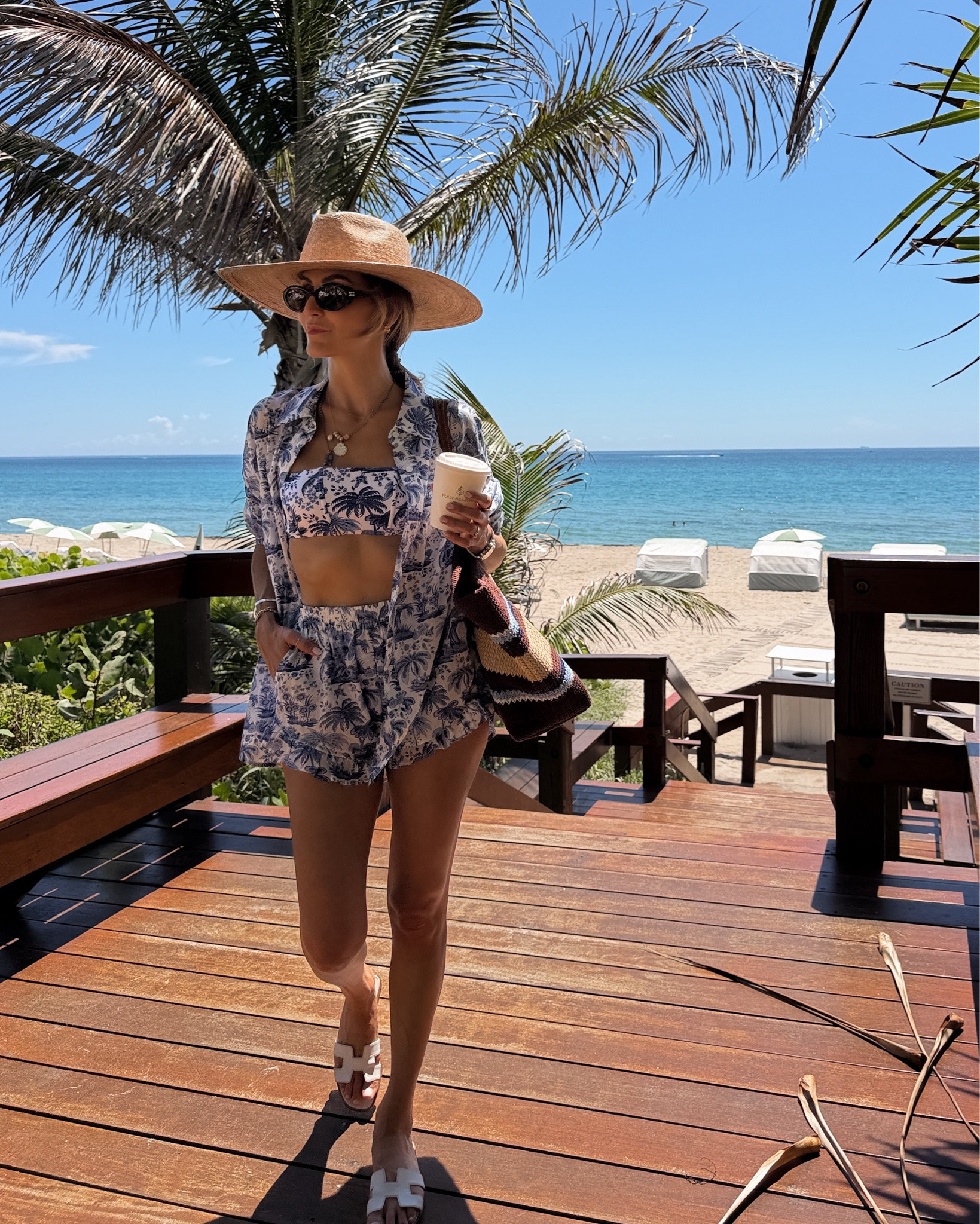 Palm Beach uniform: coffee, sunshine, and a matching set ☀️☕️💙🤍

Size small on all pieces - easy matchy-matchy bathing suit and cover up that can be worn as a set!

#LTKgrwm #LTKootd #LTKSwim
