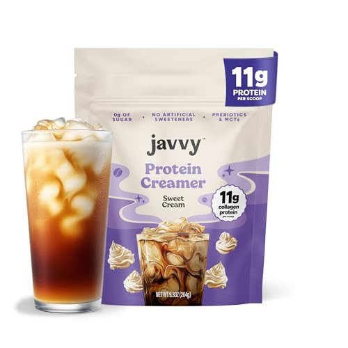 Javvy Protein Coffee Creamer – Sugar Free Creamer with 11g of Collagen, MCT Oil, Keto Coffee Creamer Powder for Hair, Skin & Nail Support, Sweet Cream, 1 Pack | Amazon (US)
