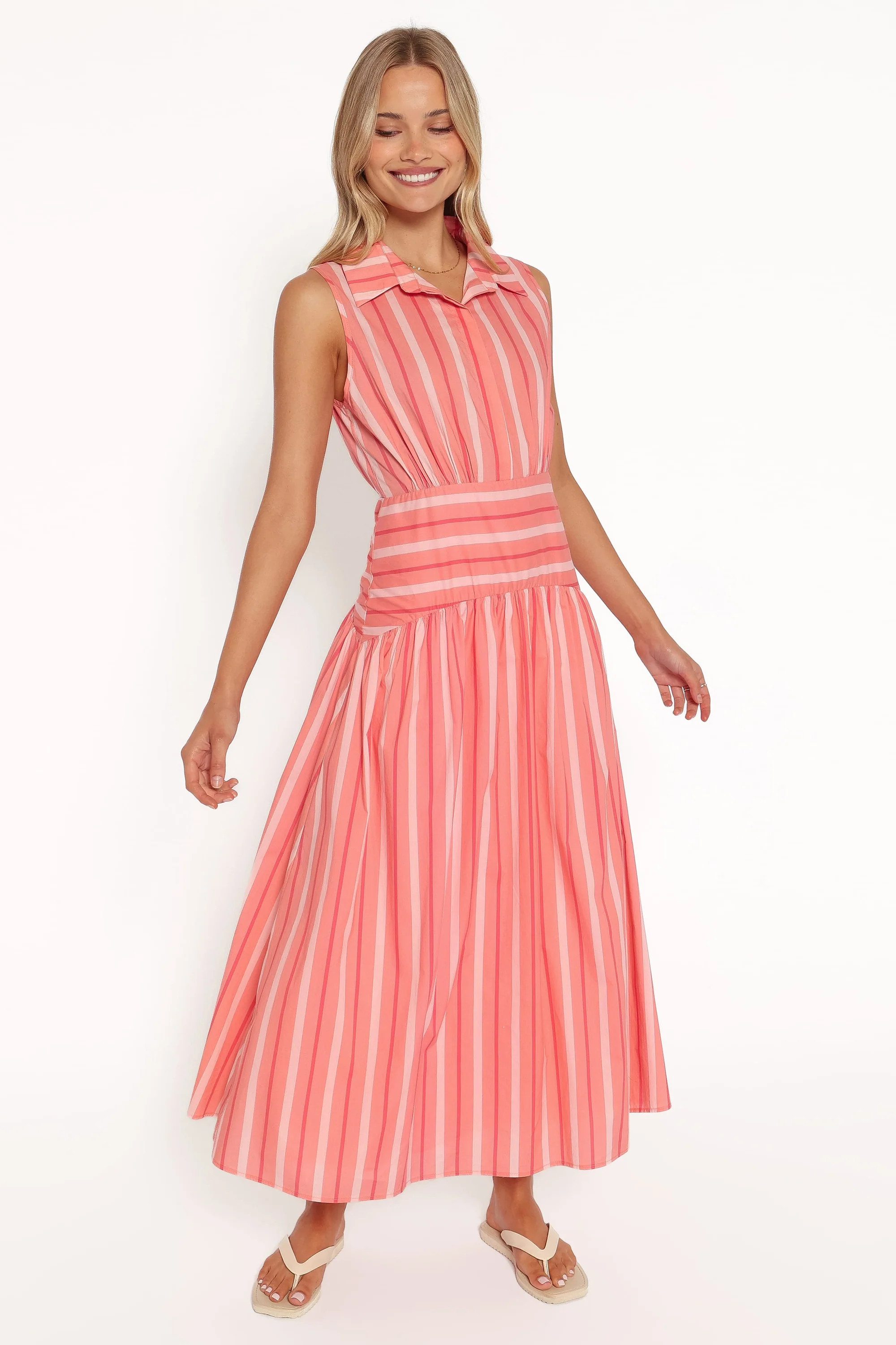 Myranda Midi Dress - Pink Stripe | Petal & Pup (US)