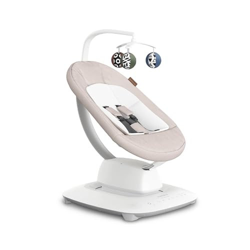 UPPAbaby Mamaroo Smart Swing – Customizable Soothing Modes with MotionSync Technology – Infant Recline + Bluetooth Enabled – Included Newborn Insert – Charlie (Sand Mélange) | Amazon (US)