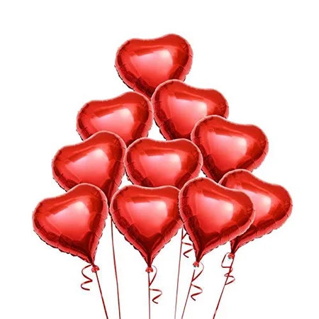 18 Inch Red Heart Balloons Foil Balloons Mylar Balloons for Party Decorations, 20 Pieces | Walmart (US)