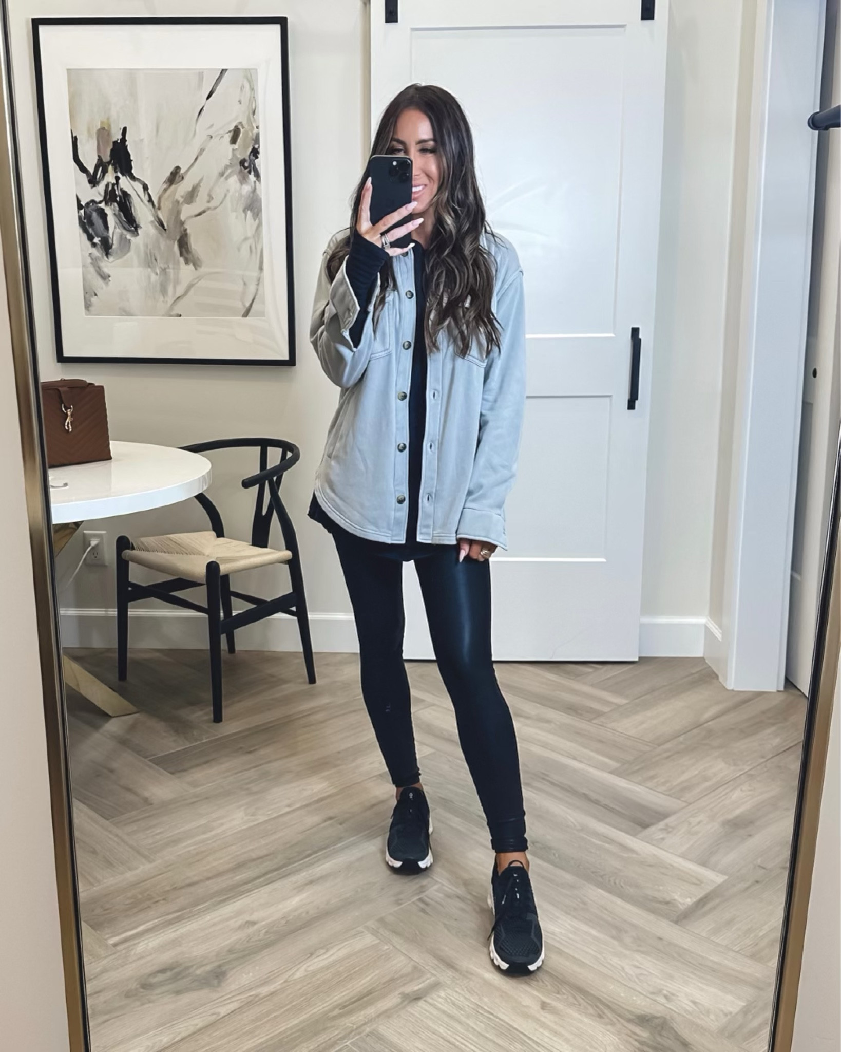 Lightweight Shacket size small do not size down 
Free People tea with  thumb holes size small.. a favorite for years
Spanx leggings run true to size size small 
On cloud sneakers, run true to size
#ltkfind 

#LTKshoecrush #LTKsalealert #LTKxNSale