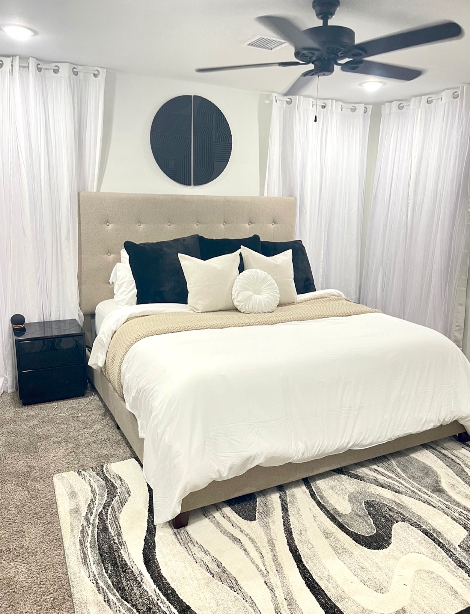 bedding! sheets are so comfy. 
comforter, duvet, chopping pillows, & curtains on amazon storefront! 