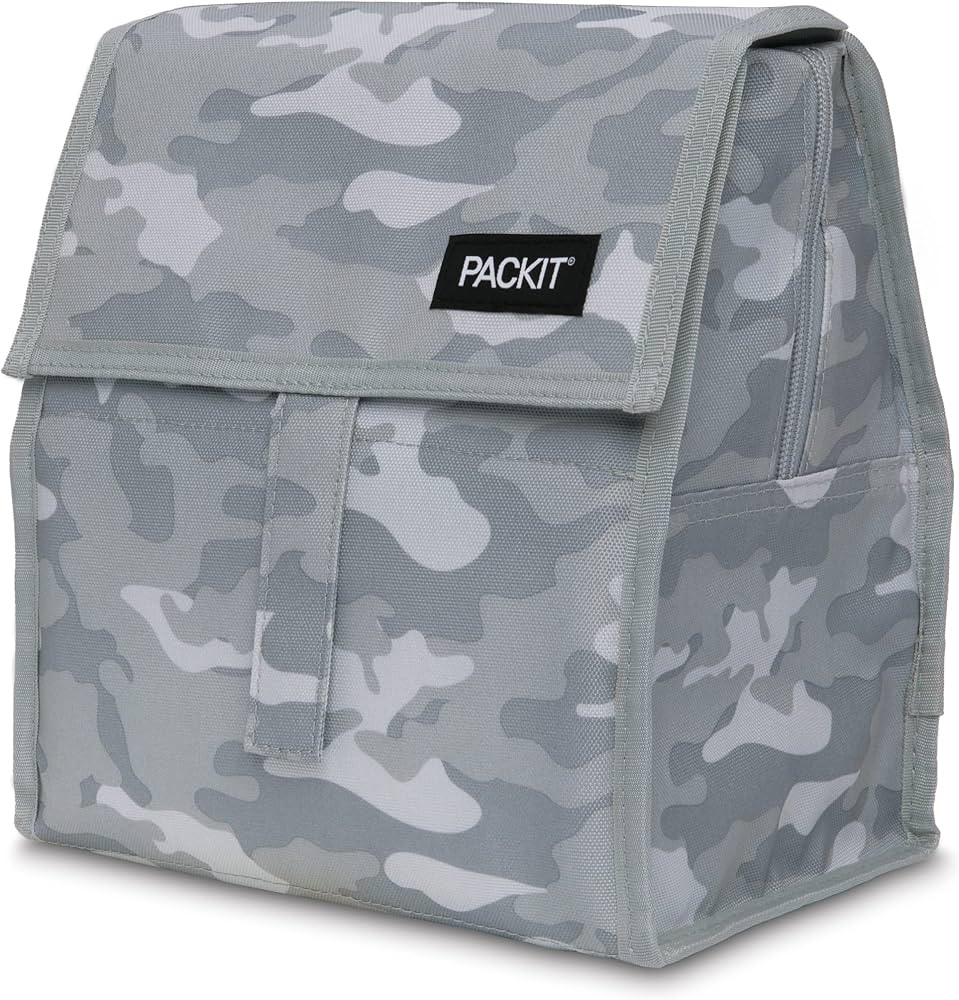 PackIt Freezable Lunch Bag, Tonal Camo Gray, Built with EcoFreeze Technology, Foldable, Reusable,... | Amazon (US)