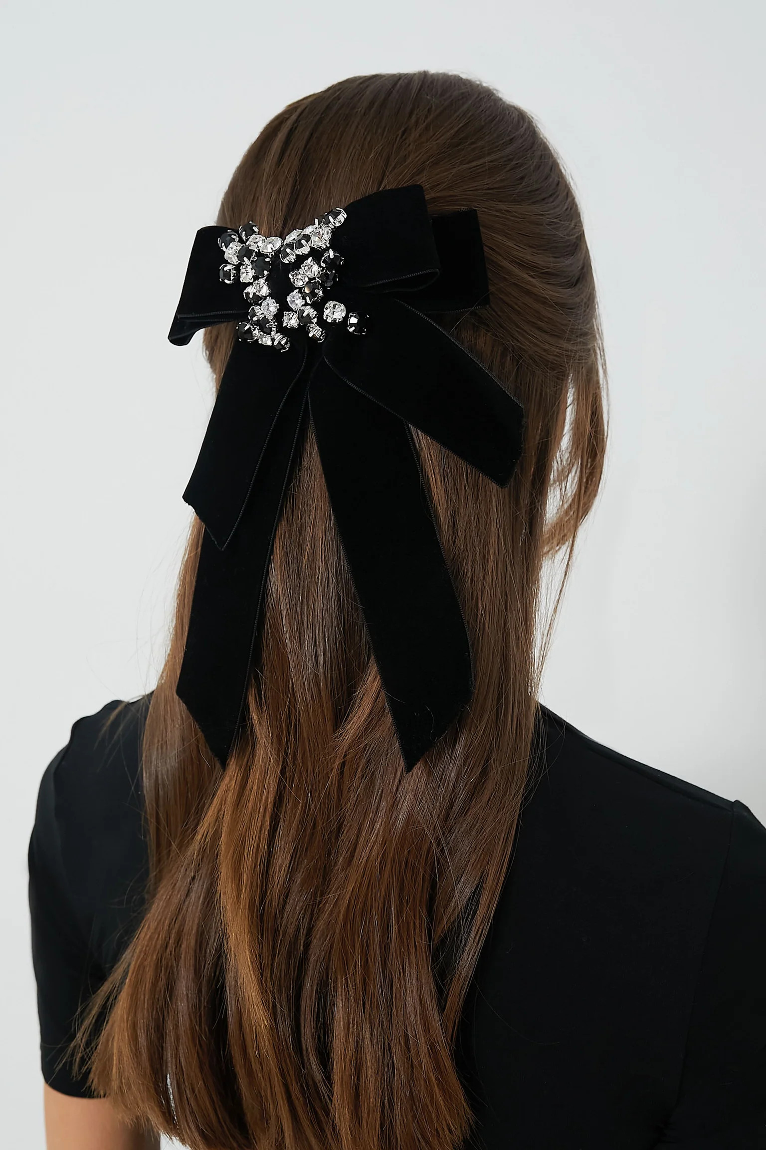 Black Velvet and Crystal Beth Bow | Tuckernuck (US)