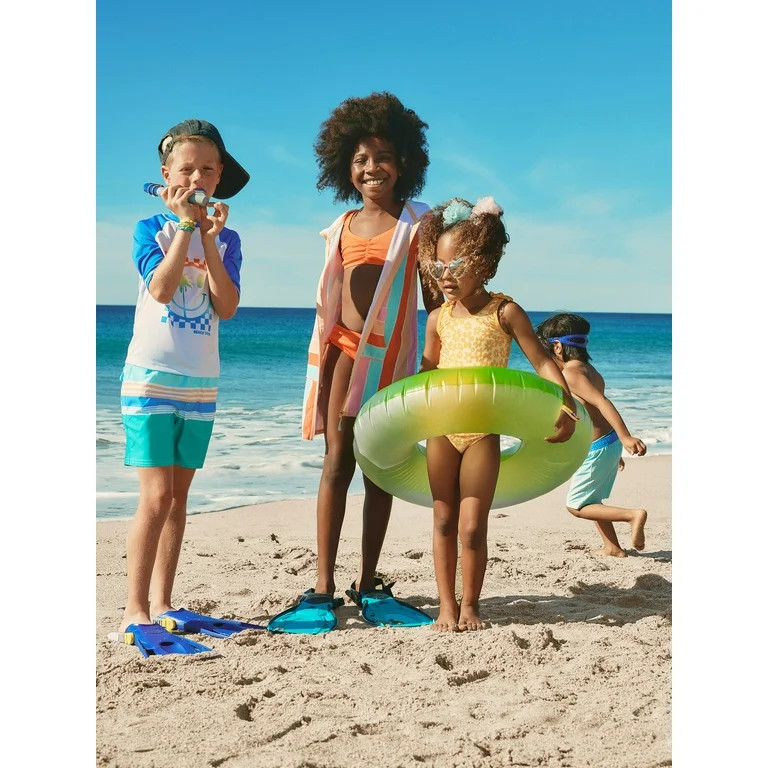 Wonder Nation Girls Ruffle Strap Bikini Swimsuit with UPF 50, 2-Piece, Sizes 4-18 | Walmart (US)