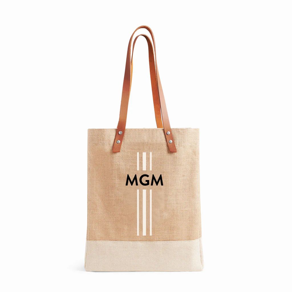 Wine Tote in Natural with Style it with Trix Monogram Only available once per year | Apolis