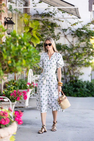 Zoe Dress Ikat - Blanc | Julia Amory