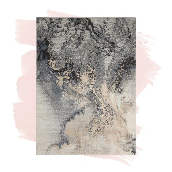 Elinor Abstract Gray/Ivory Area Rug | Wayfair North America