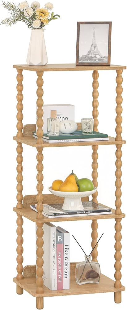 Bookshelf, 4-Tier Wooden Bookcase with Open Shelves, Modern Book Shelf for Small Spaces, Bedroom,... | Amazon (US)