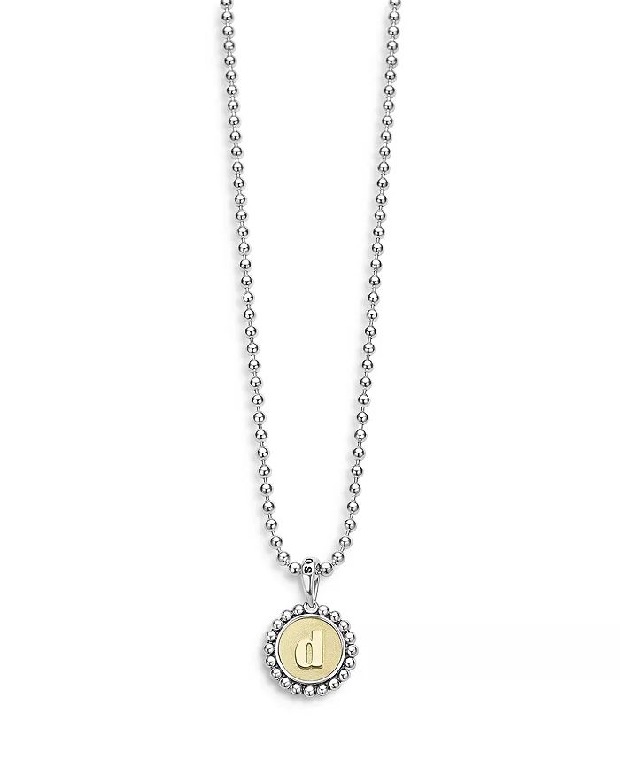 Sterling Silver and 18K Yellow Gold Signature Caviar Initial Pendant Necklace, 16" | Bloomingdale's (US)