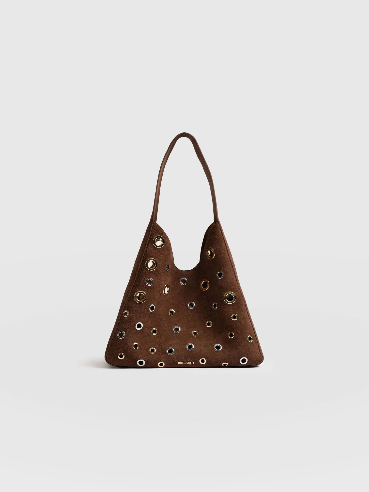 Allana Eyelet Bag - Coffee Suede | Saint + Sofia UK
