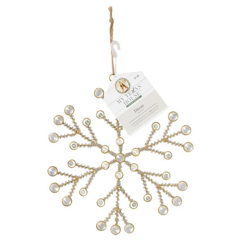 My Texas House Beaded Snowflake Hanging Ornament Decoration, 10 inch | Walmart (US)