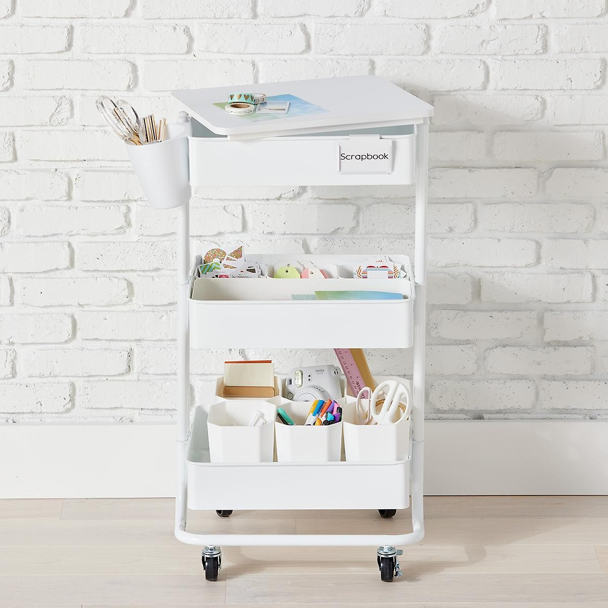 Scrapbook Themed Rolling Cart | The Container Store
