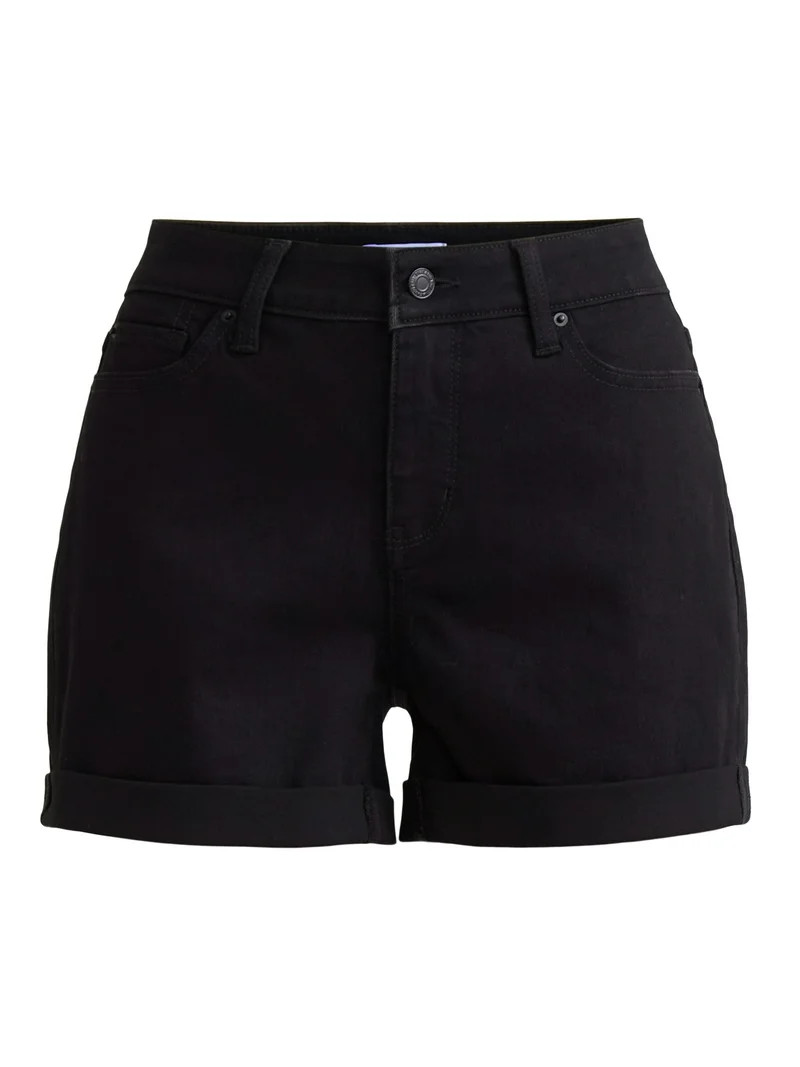 Time and Tru Women's Mid-Rise Denim Short, 4" Inseam, Size 2-20 | Walmart (US)