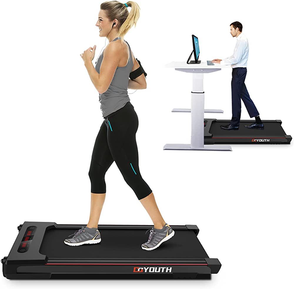 GOYOUTH 2 in 1 Under Desk Electric Treadmill Motorized Exercise Machine with Wireless Speaker, Re... | Amazon (US)