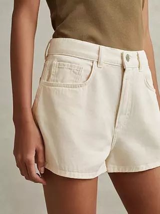 Reiss Colorado Cotton Blend Shorts, Cream | John Lewis (UK)